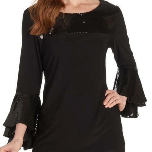 Prelude Tops - PRELUDE

Sequin Bell Sleeve Top